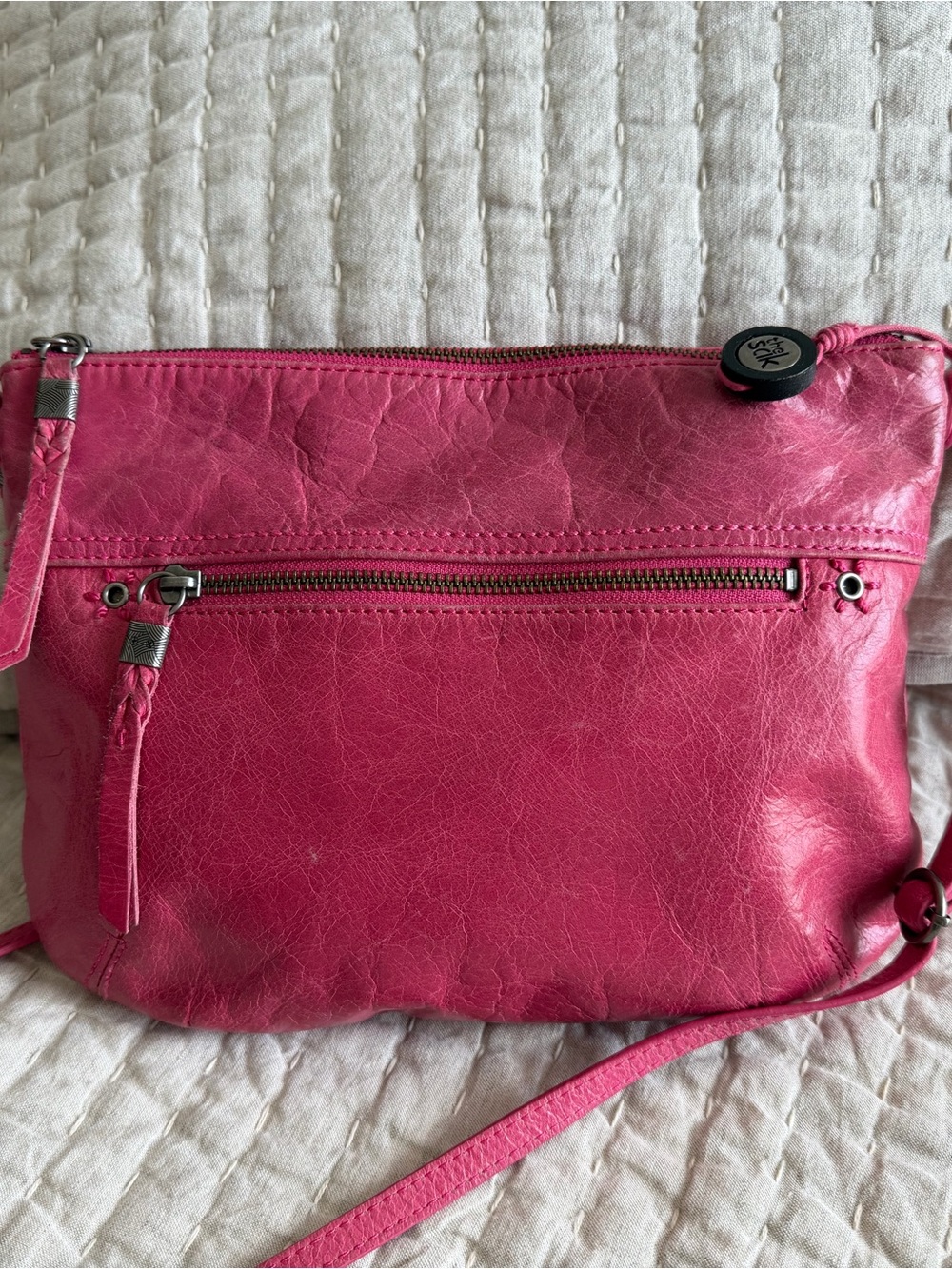 The Sak Pink Leather Crossbody Leather Bag